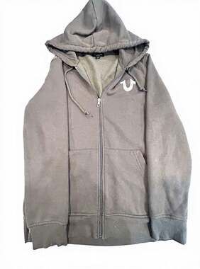 True Religion Buddha Seal Full-Zip Hoodie Olive Grey